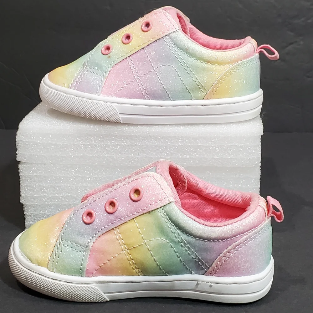 Wonder Nation Infant Laceless Multi-Color Sparkly Slip-On Casual Sneaker Size 5T
